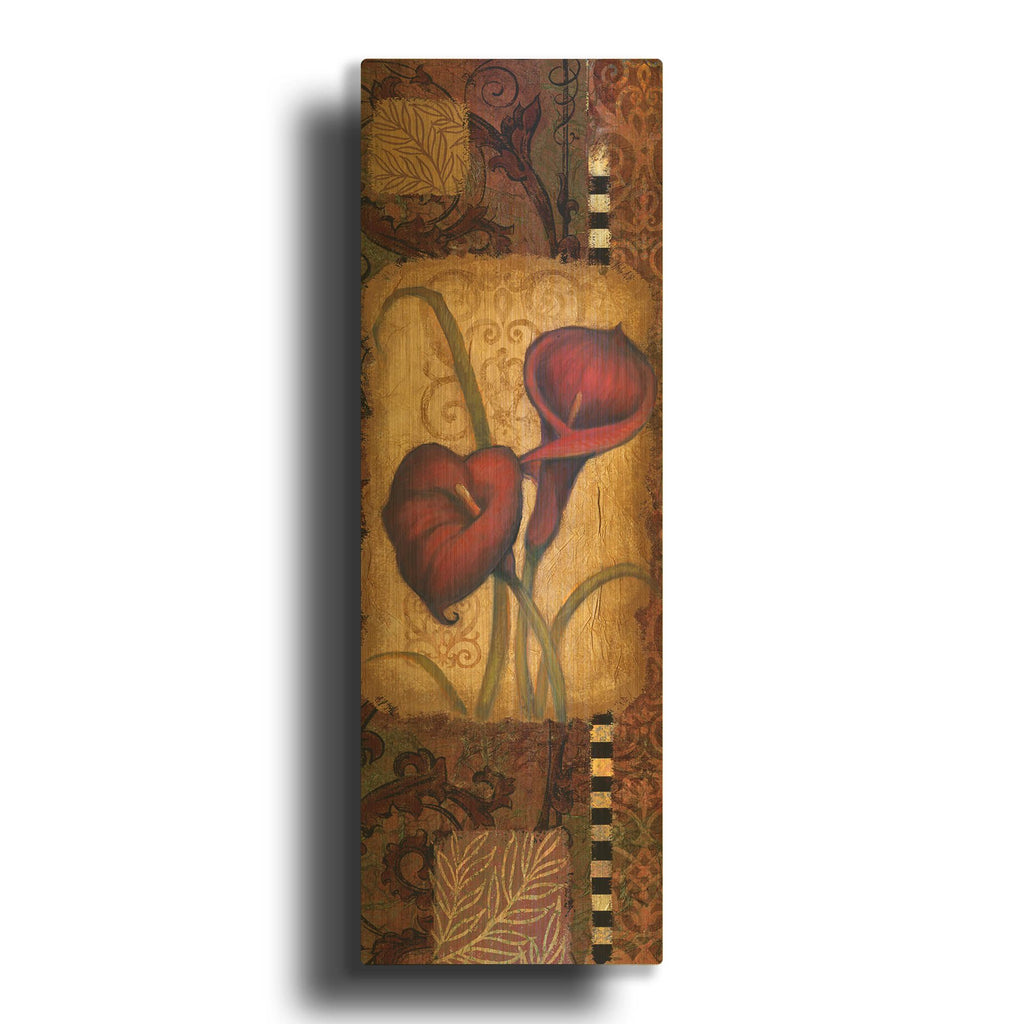 'Red Lily Two' By Viv Eisner Gold Metal Wall Art