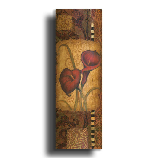 'Red Lily Two' By Viv Eisner Gold Metal Wall Art
