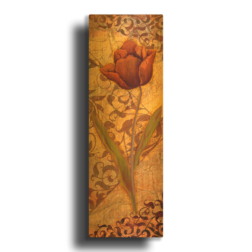 'Red Tulip Two' By Viv Eisner Gold Metal Wall Art