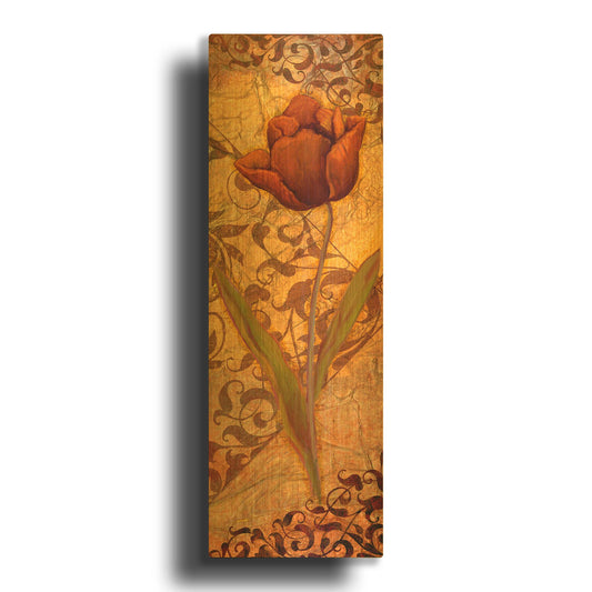 'Red Tulip Two' By Viv Eisner Gold Metal Wall Art