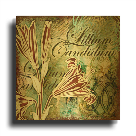 'Lilies 2' By Viv Eisner Gold Metal Wall Art