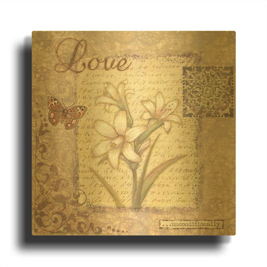 'Word 1 Love' By Viv Eisner Gold Metal Wall Art
