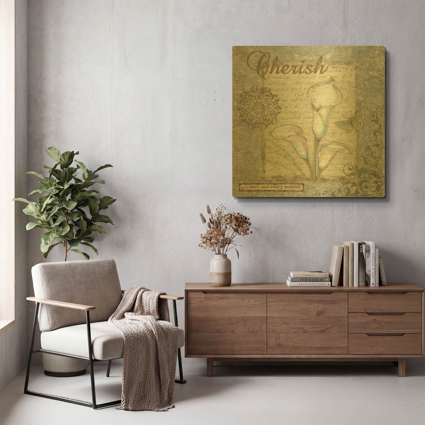 'Word 2 Cherish' By Viv Eisner Gold Metal Wall Art