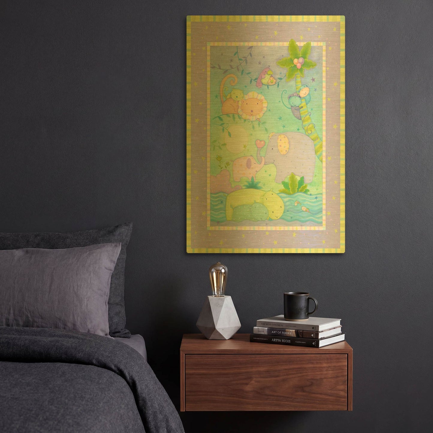 'Animal Babies 1' By Viv Eisner Gold Metal Wall Art
