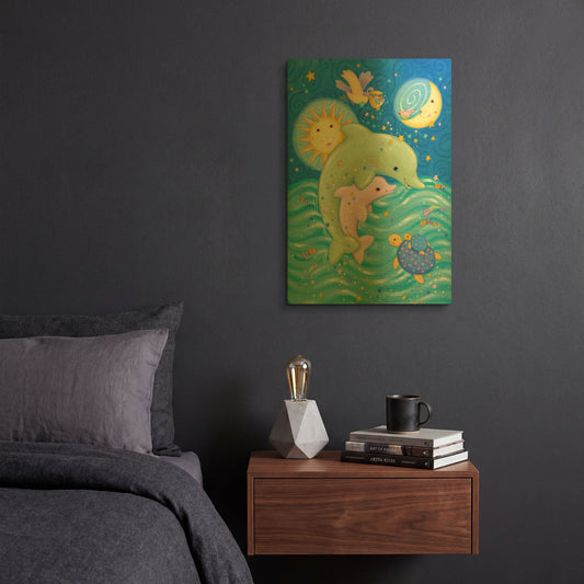 'Animal Babies 2' By Viv Eisner Gold Metal Wall Art