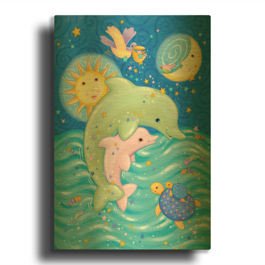 'Animal Babies 2' By Viv Eisner Gold Metal Wall Art