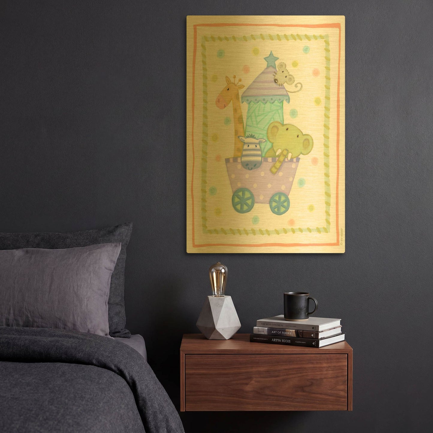 'Animal Cart' By Viv Eisner Gold Metal Wall Art