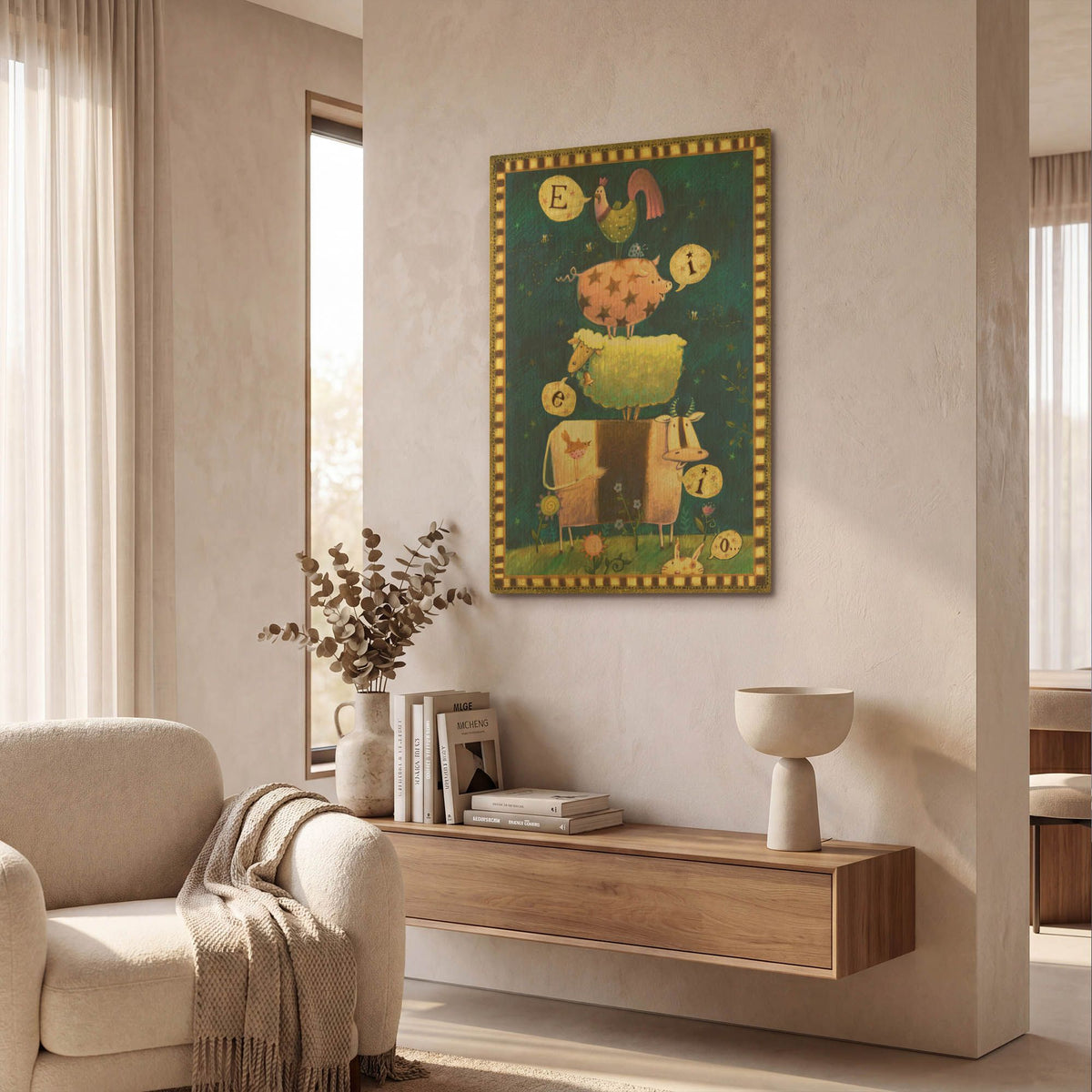 'Animal Stack' By Viv Eisner Gold Metal Wall Art