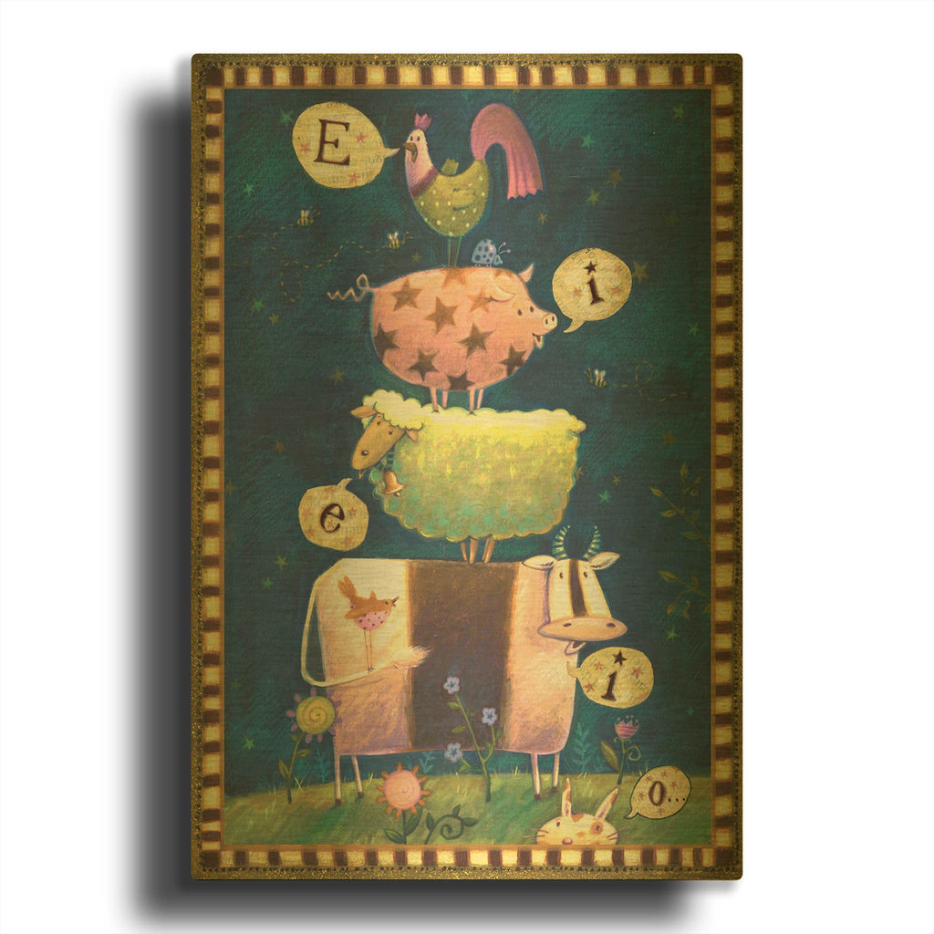'Animal Stack' By Viv Eisner Gold Metal Wall Art