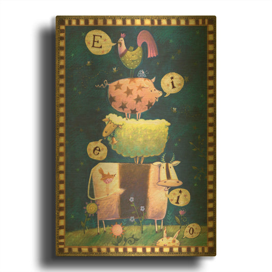 'Animal Stack' By Viv Eisner Gold Metal Wall Art