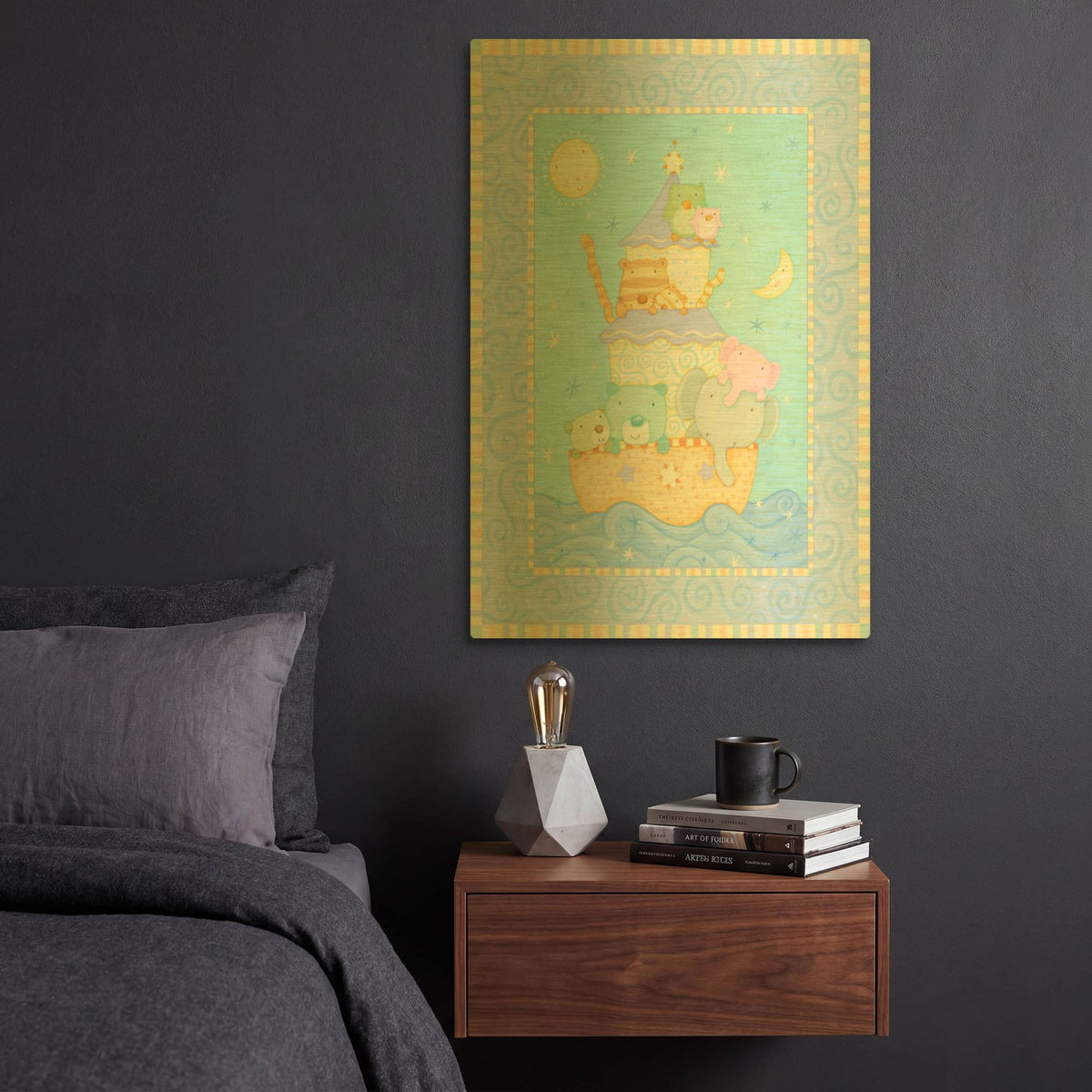 'Ark 2 Blue' By Viv Eisner Gold Metal Wall Art
