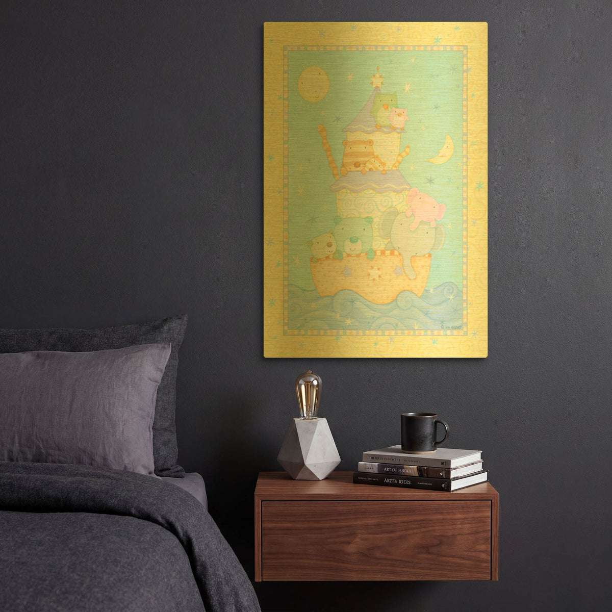'Ark 2 Yellow' By Viv Eisner Gold Metal Wall Art
