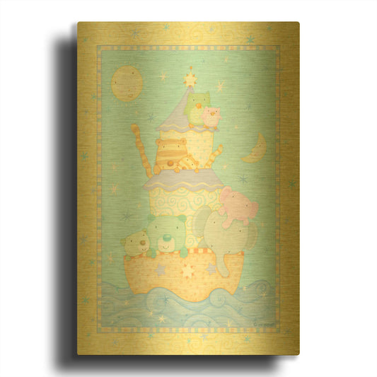 'Ark 2 Yellow' By Viv Eisner Gold Metal Wall Art