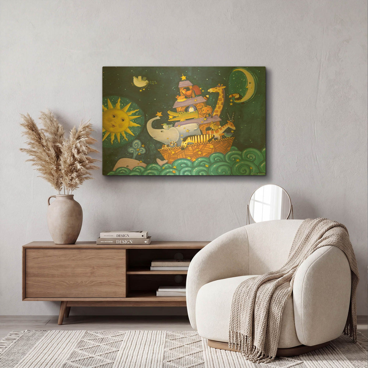 'Ark 3 Starry Ark' By Viv Eisner Gold Metal Wall Art