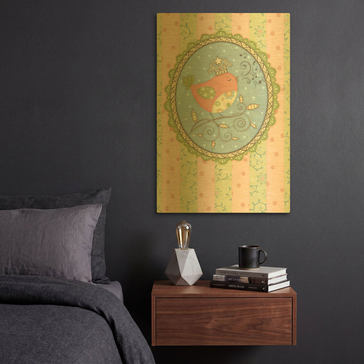 'Tweeting Bird' By Viv Eisner Gold Metal Wall Art
