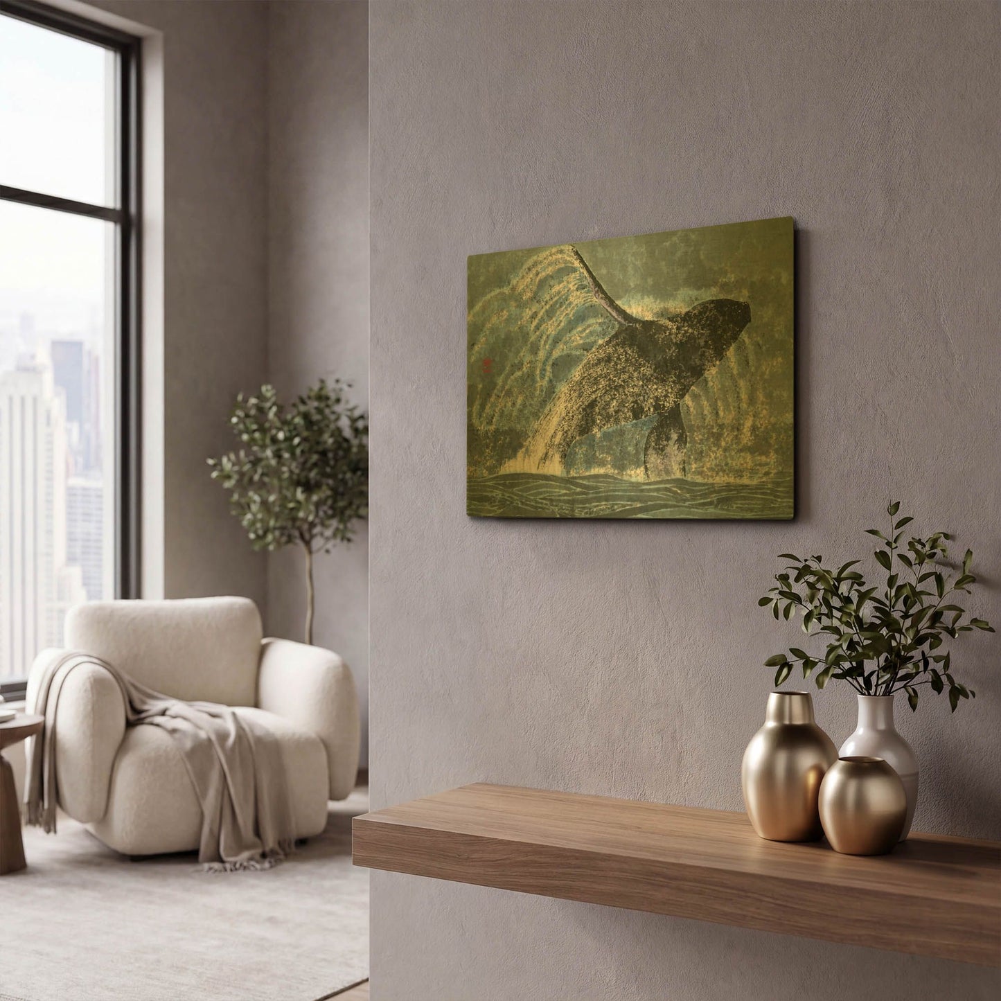 'Pure' By River Han Gold Metal Wall Art
