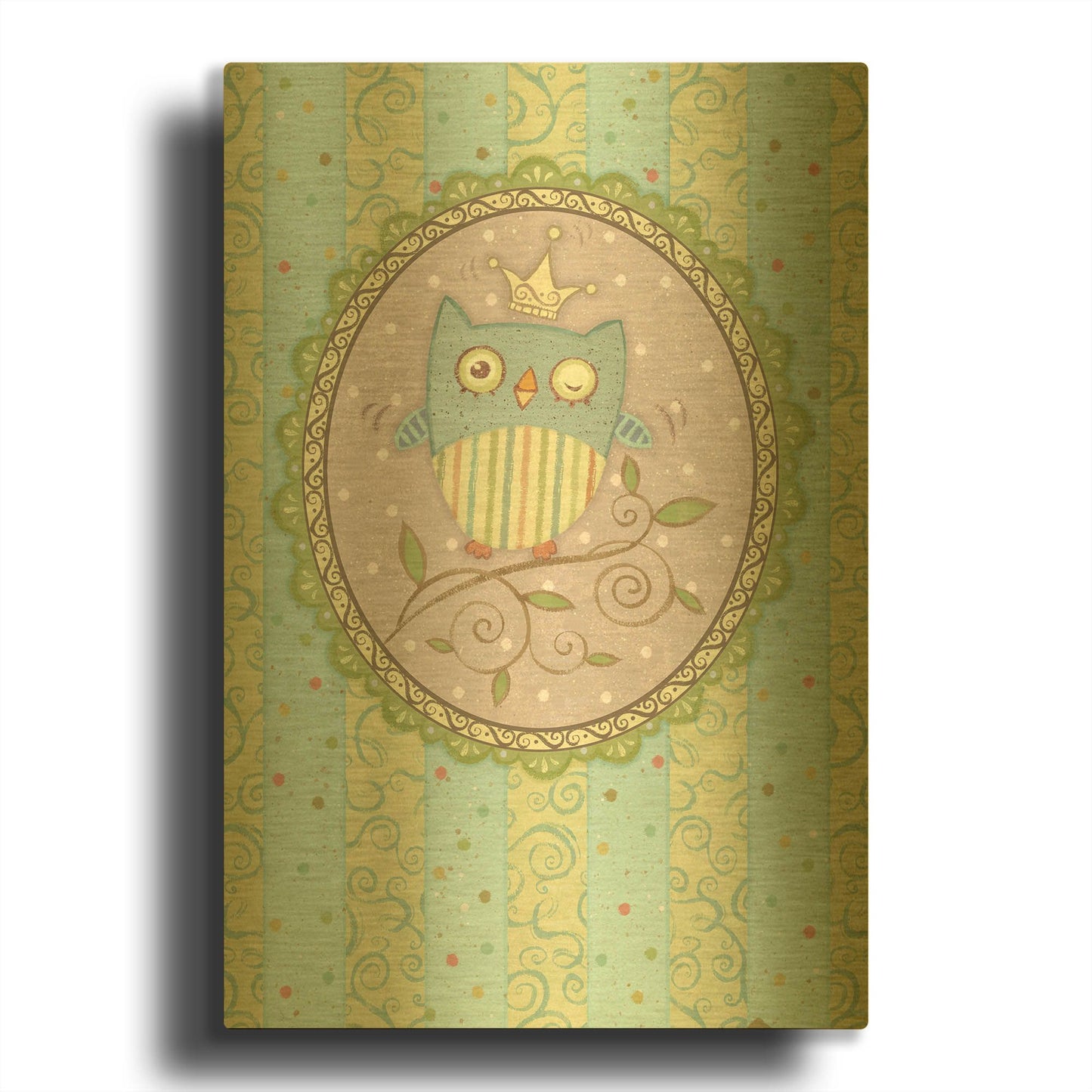 'Winking Owl' By Viv Eisner Gold Metal Wall Art
