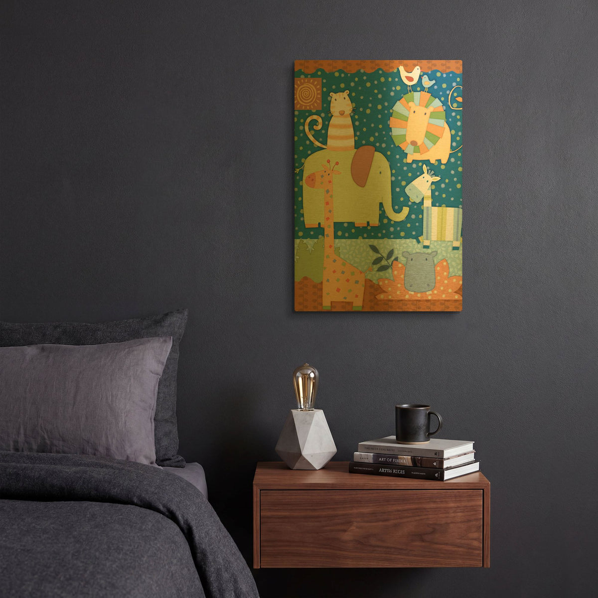 'Zoo Time 1' By Viv Eisner Gold Metal Wall Art