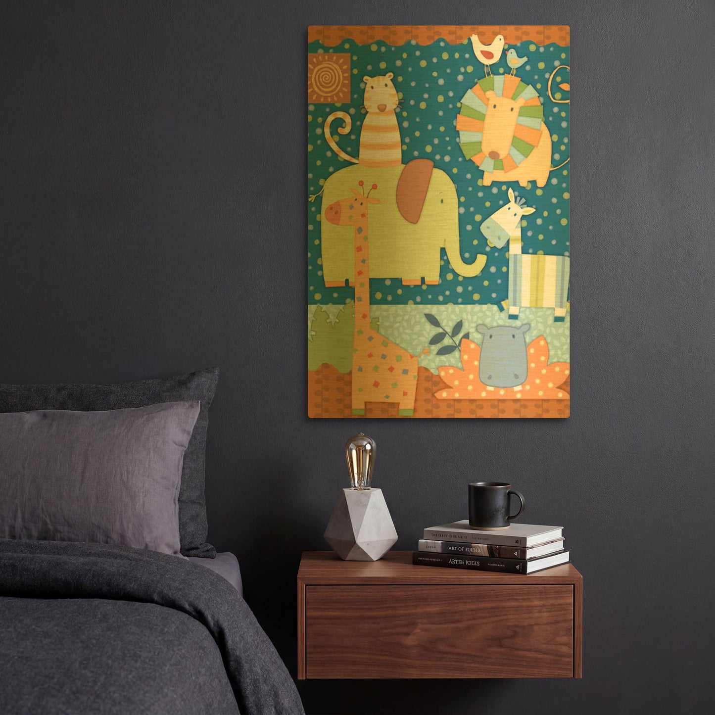 'Zoo Time 1' By Viv Eisner Gold Metal Wall Art