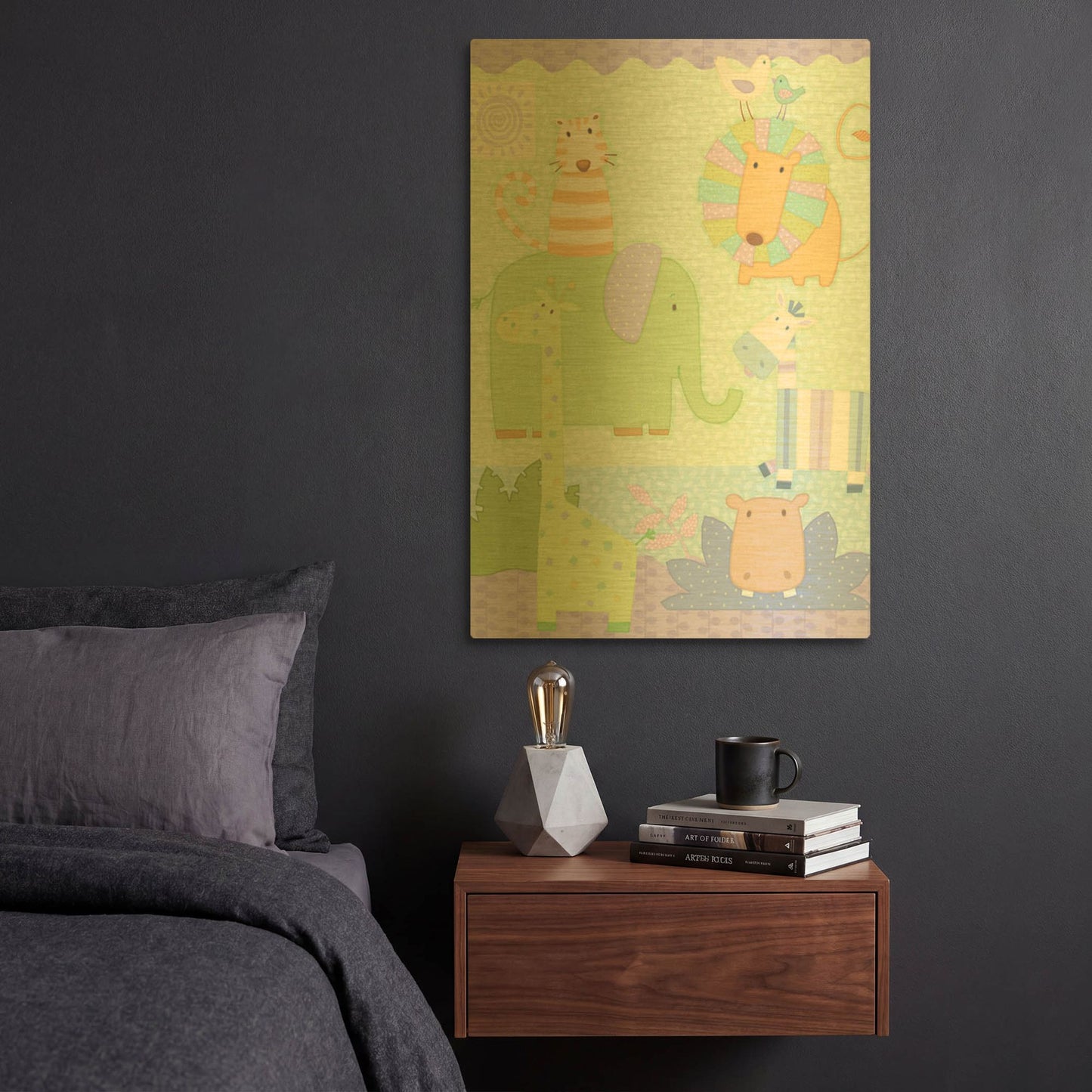 'Zoo Time 2' By Viv Eisner Gold Metal Wall Art