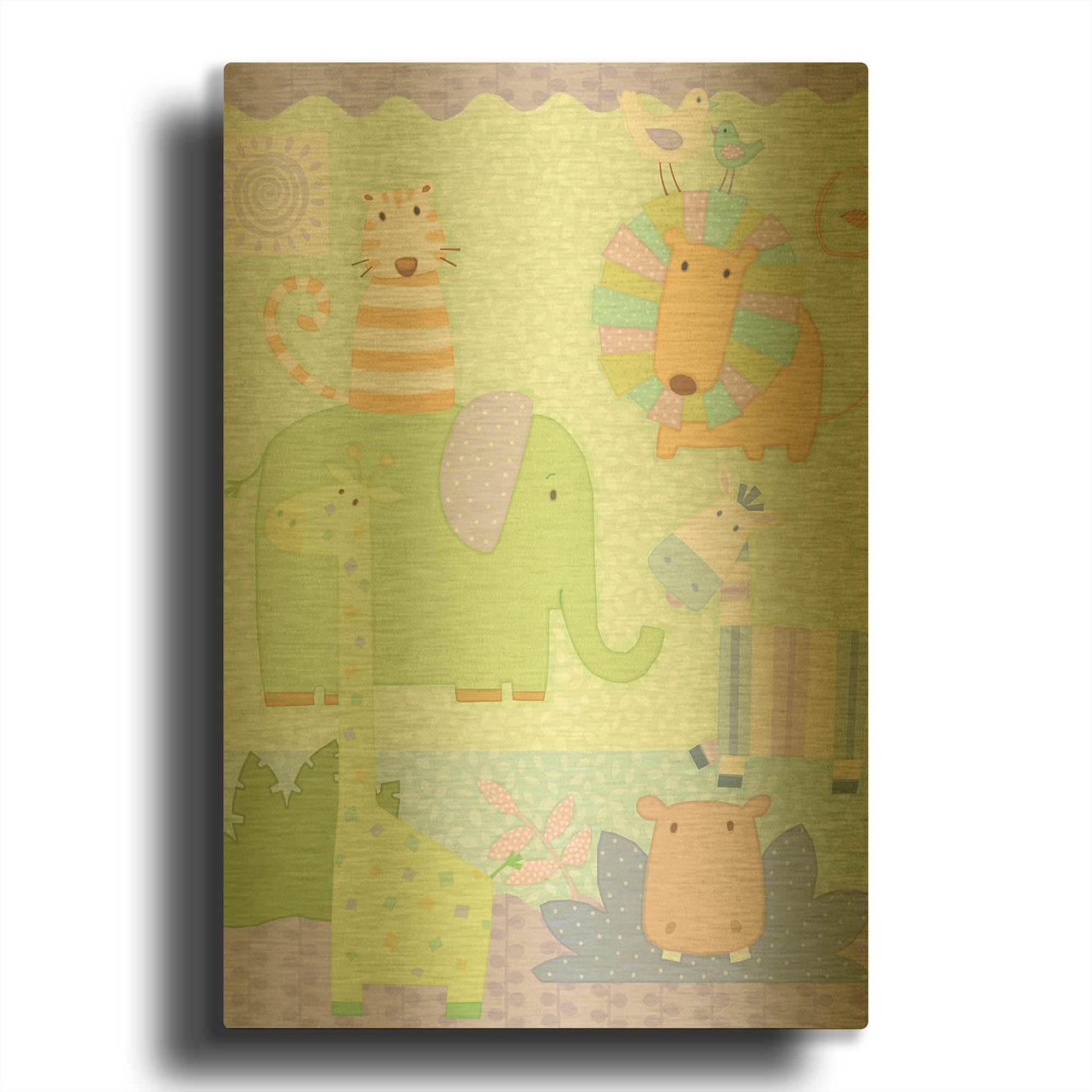 'Zoo Time 2' By Viv Eisner Gold Metal Wall Art