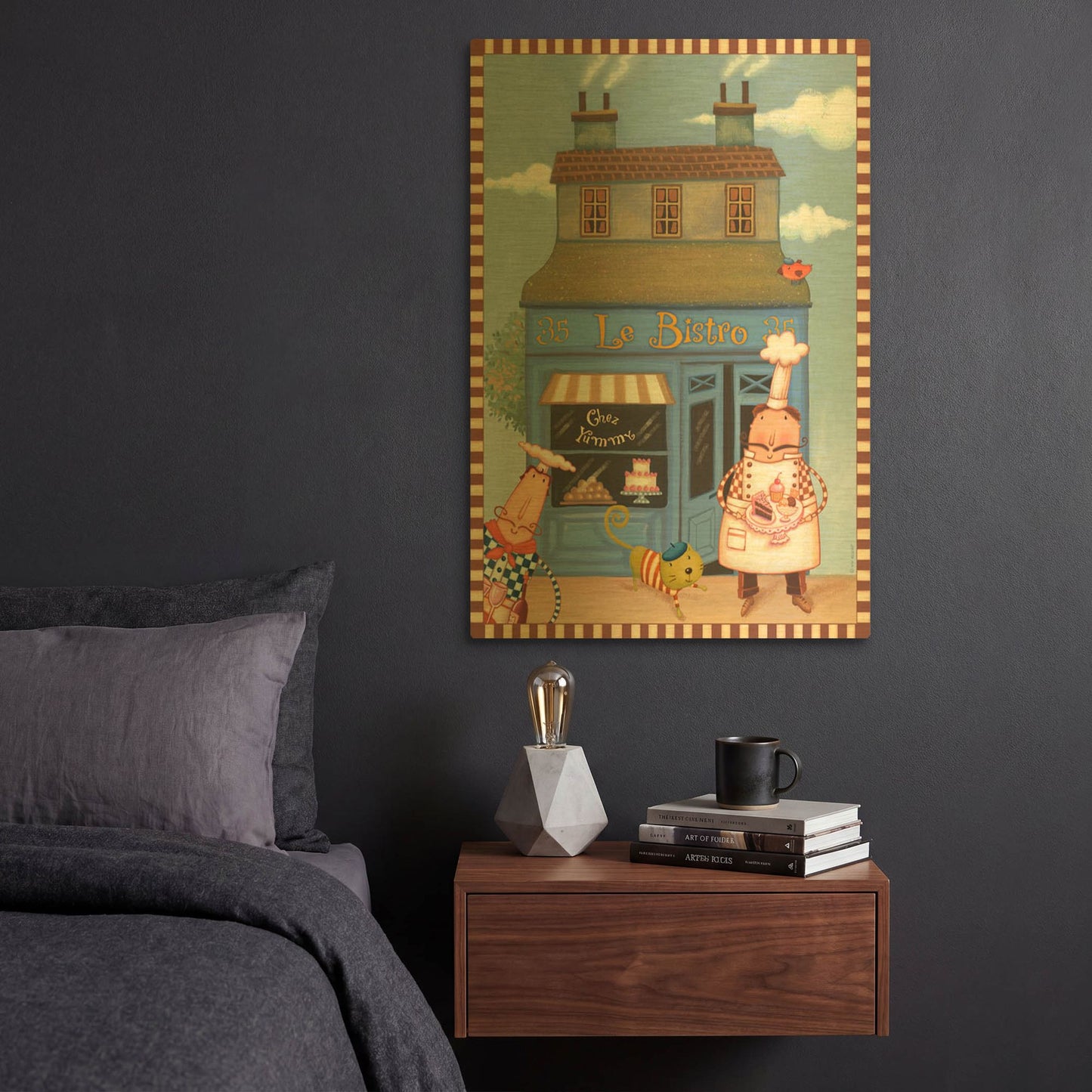 'Chef 5 Chez Bistro' By Viv Eisner Gold Metal Wall Art