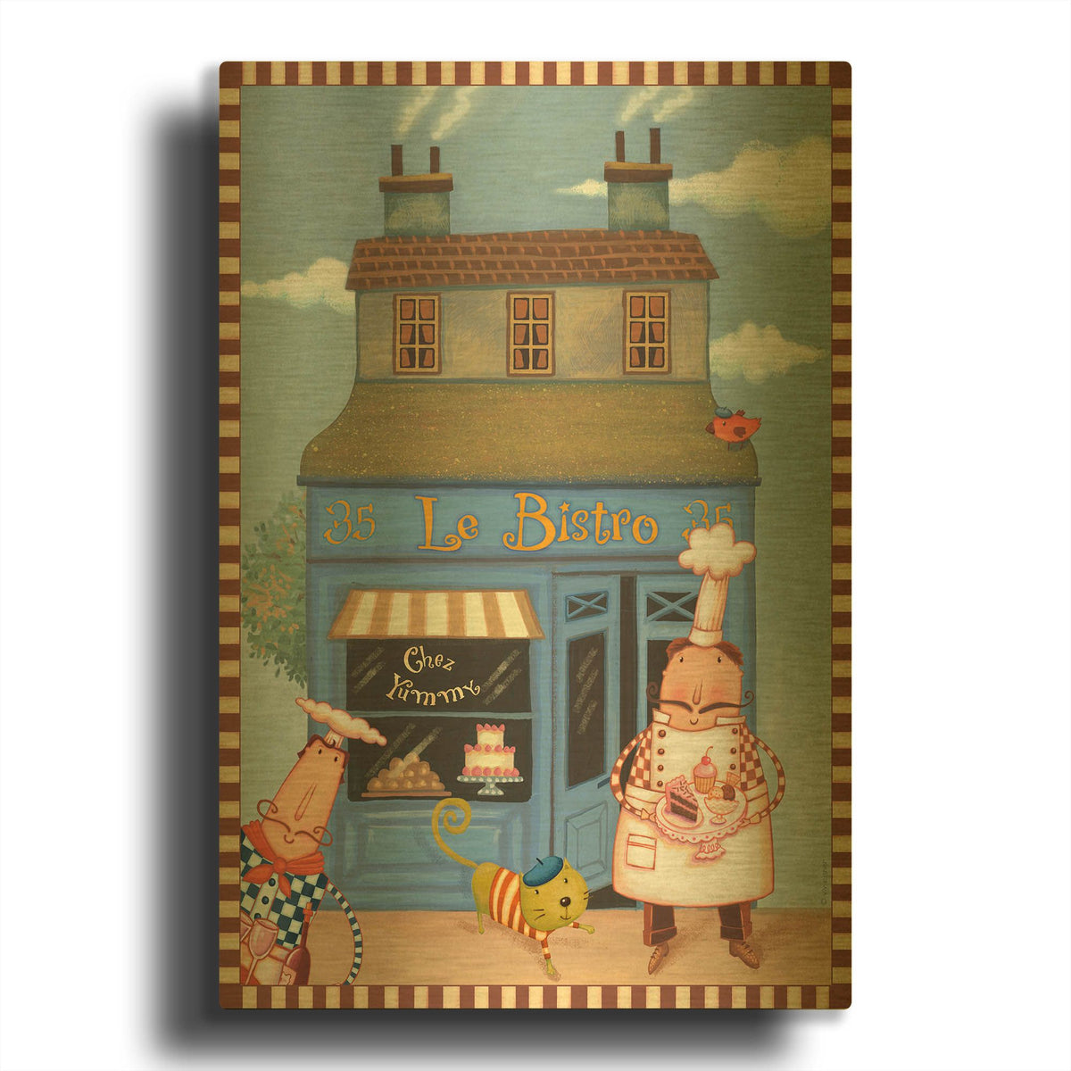 'Chef 5 Chez Bistro' By Viv Eisner Gold Metal Wall Art