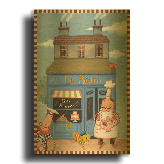 'Chef 5 Chez Bistro' By Viv Eisner Gold Metal Wall Art