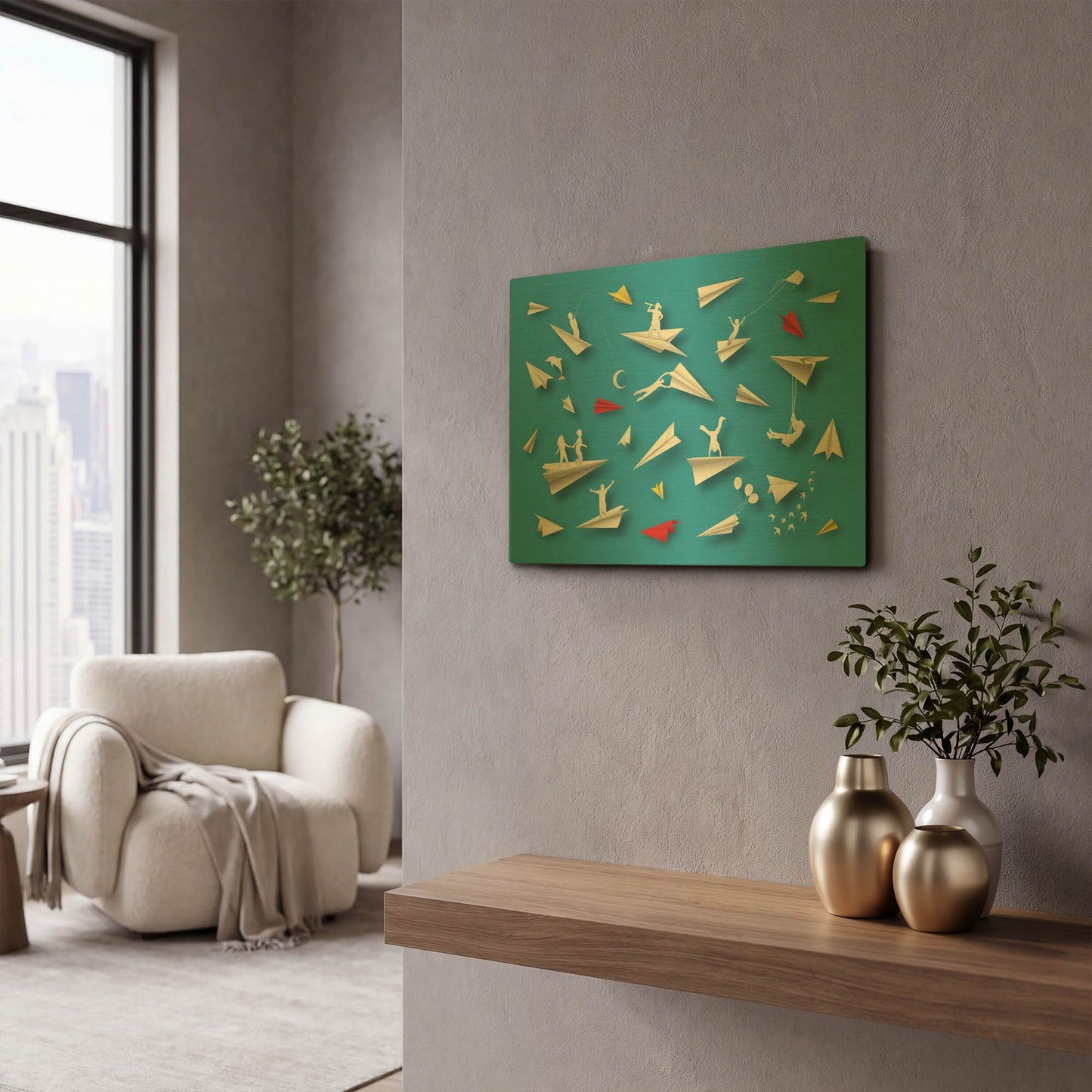 'Paper Planes' By LUXE Gold Metal Wall Art