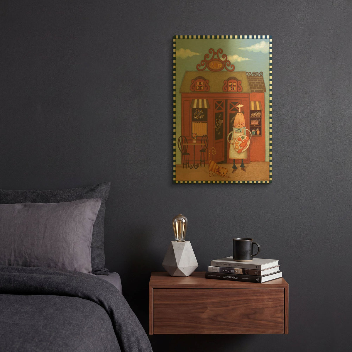 'Chef 7 Petit Bistro' By Viv Eisner Gold Metal Wall Art