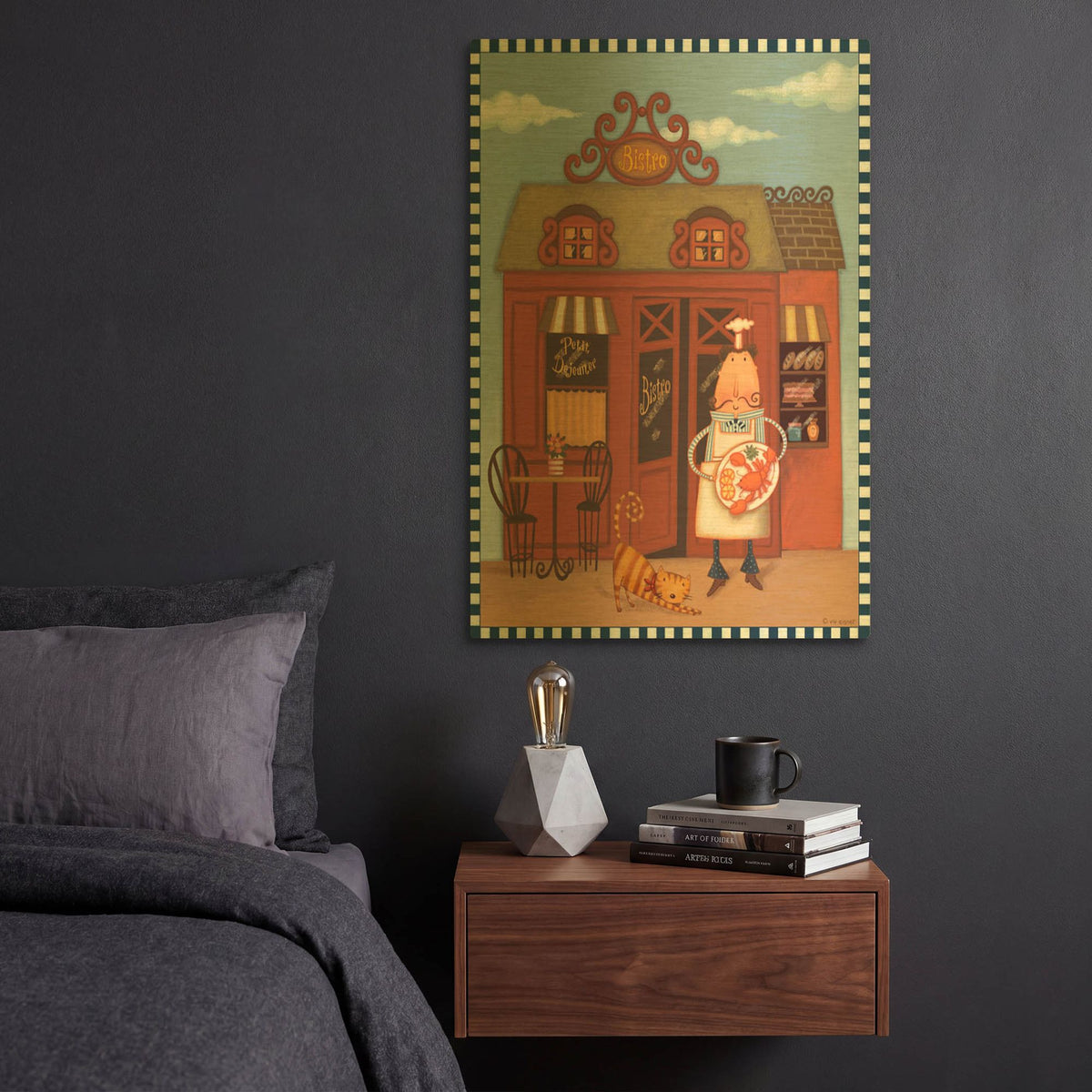 'Chef 7 Petit Bistro' By Viv Eisner Gold Metal Wall Art