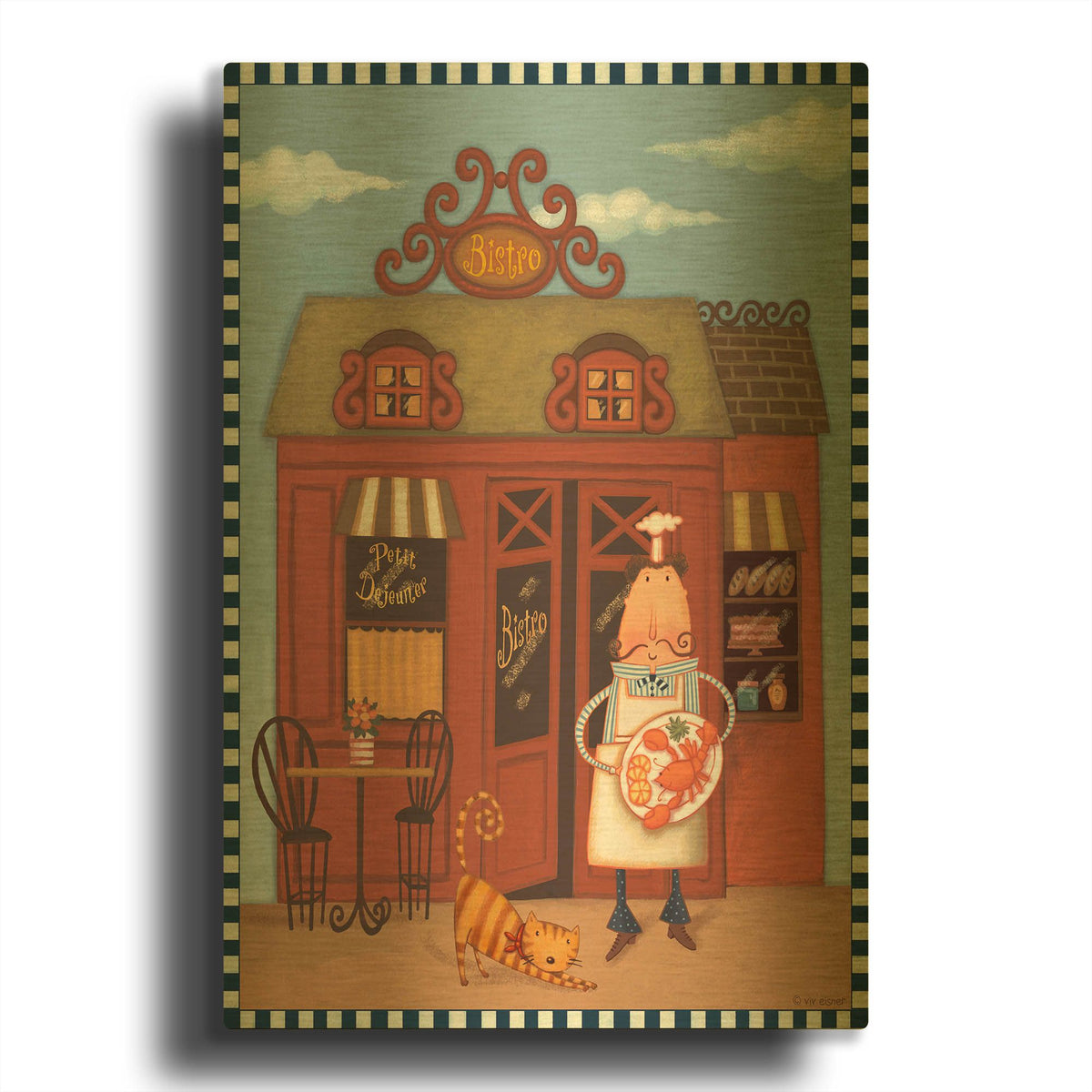'Chef 7 Petit Bistro' By Viv Eisner Gold Metal Wall Art