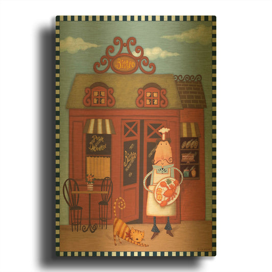 'Chef 7 Petit Bistro' By Viv Eisner Gold Metal Wall Art