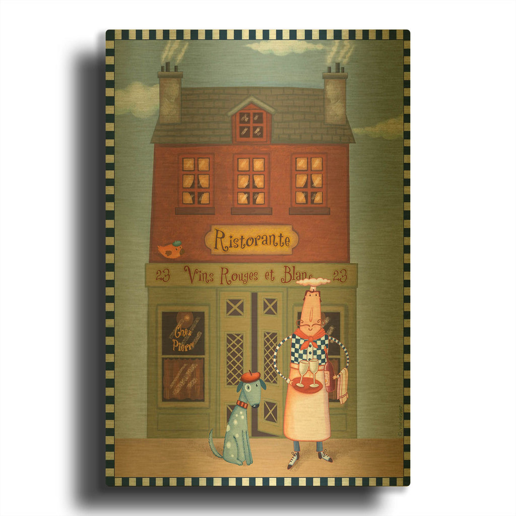 'Chef 8 Ristorante' By Viv Eisner Gold Metal Wall Art