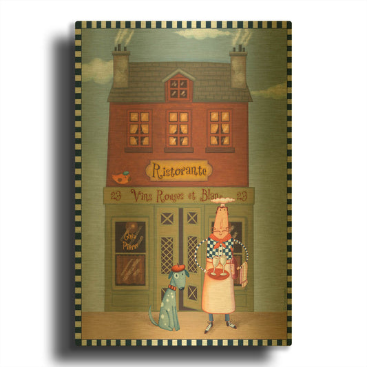 'Chef 8 Ristorante' By Viv Eisner Gold Metal Wall Art