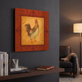 'Rooster 4' By Viv Eisner Gold Metal Wall Art