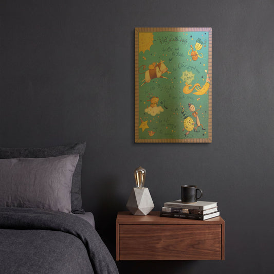 'Rhyme 2 Fiddle' By Viv Eisner Gold Metal Wall Art