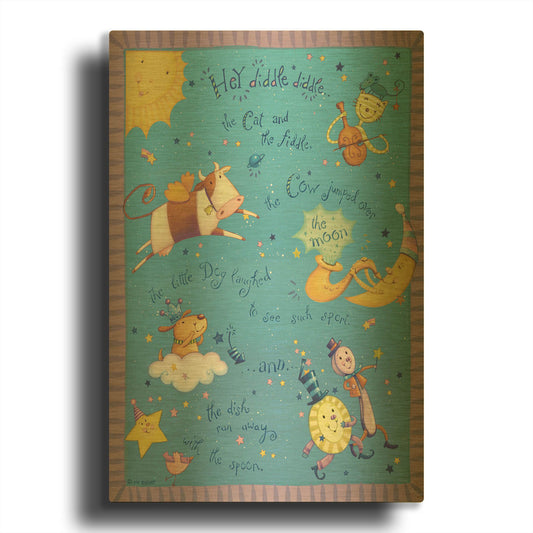 'Rhyme 2 Fiddle' By Viv Eisner Gold Metal Wall Art