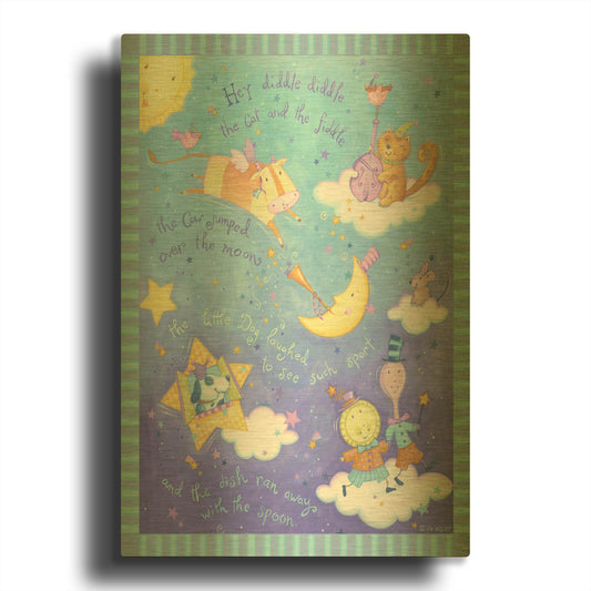 'Rhyme 3 Fiddle 2' By Viv Eisner Gold Metal Wall Art
