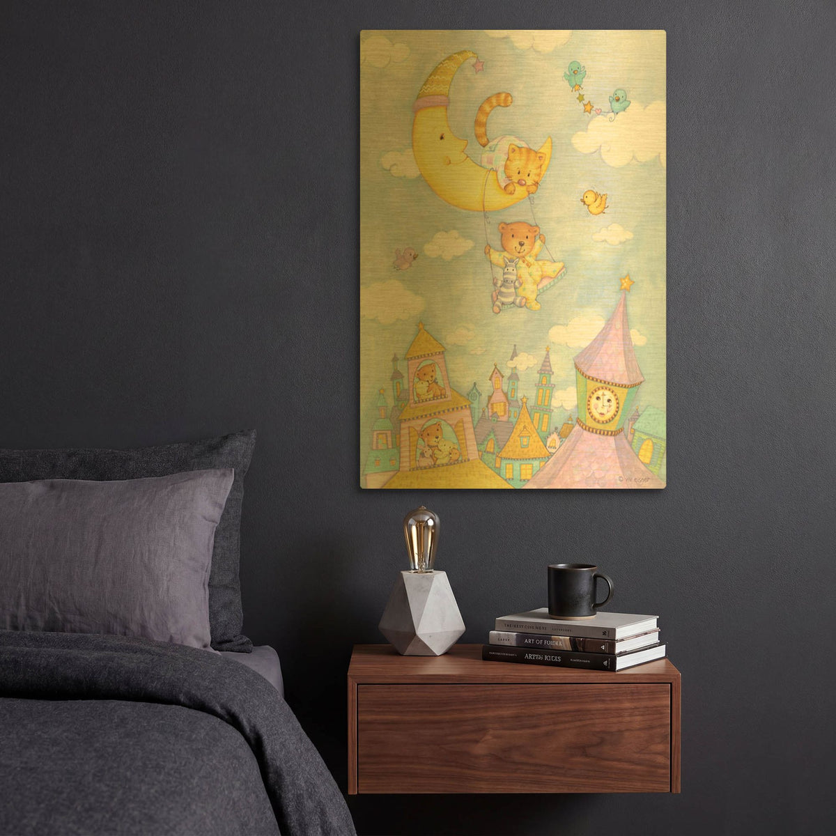 'Moon Swing' By Viv Eisner Gold Metal Wall Art