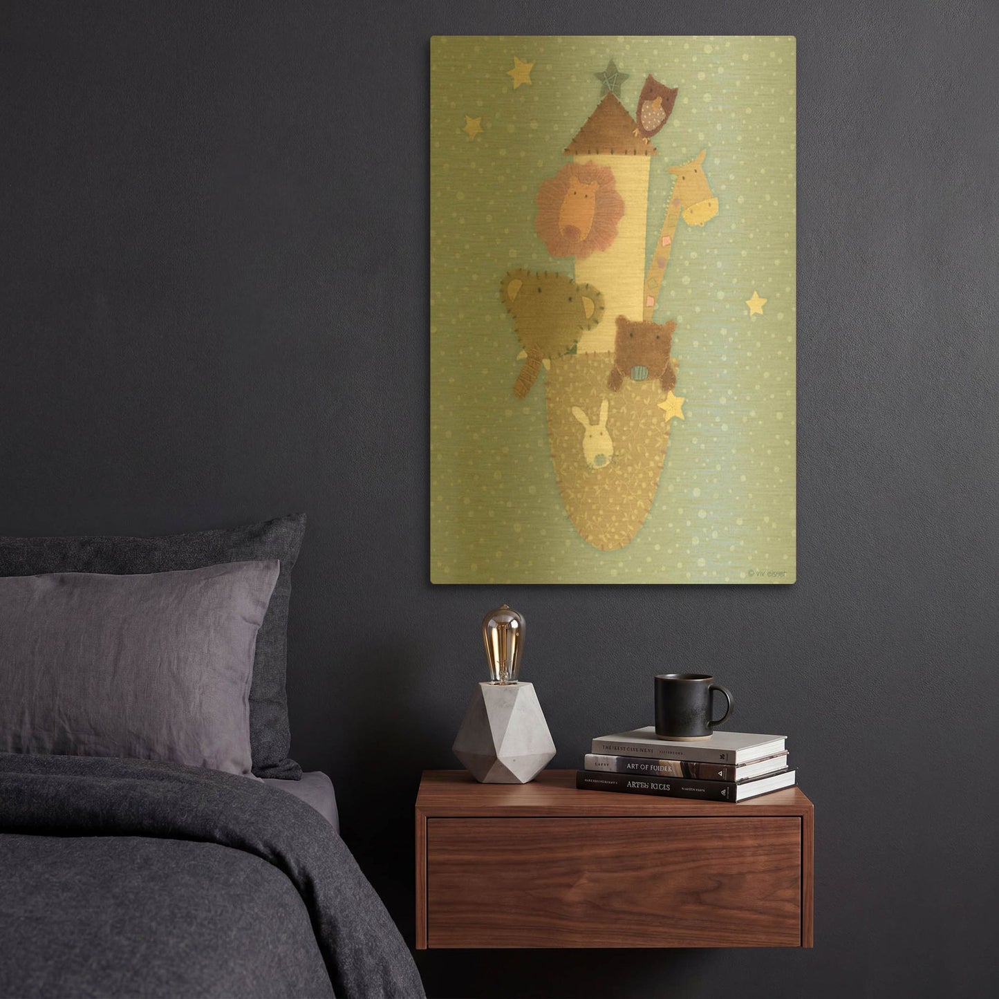 'Patchwork Ark' By Viv Eisner Gold Metal Wall Art