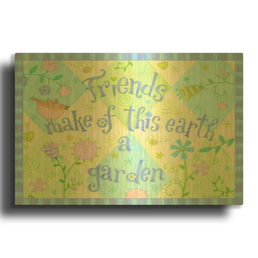 'Sayings 1 Friends' By Viv Eisner Gold Metal Wall Art