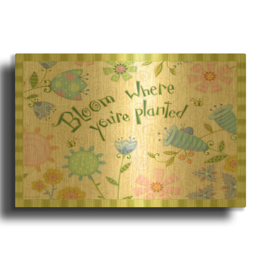'Sayings 2 Bloom' By Viv Eisner Gold Metal Wall Art