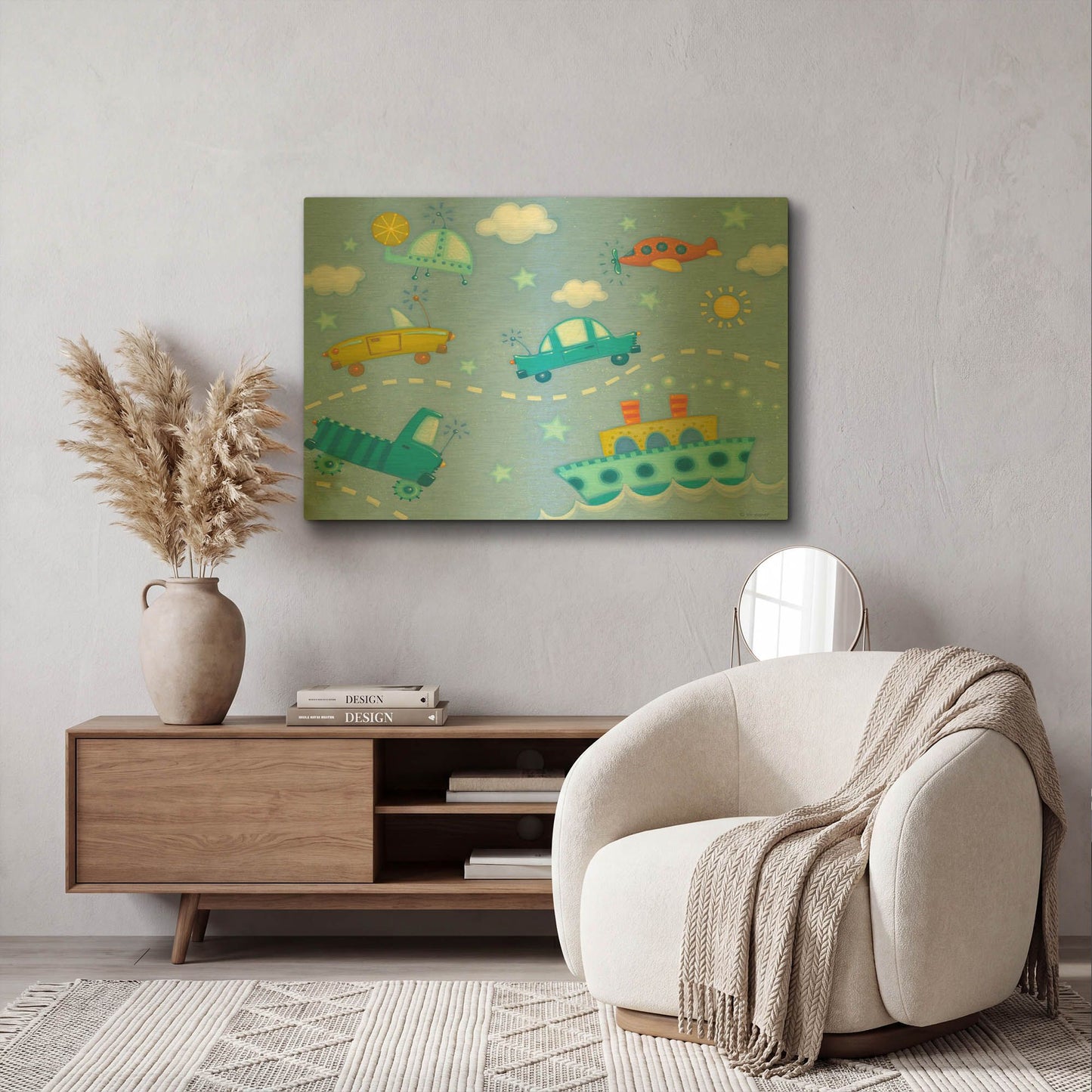 'Travel Time' By Viv Eisner Gold Metal Wall Art