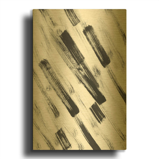 'Black and White Strokes North East' By Natasha Gold Metal Wall Art