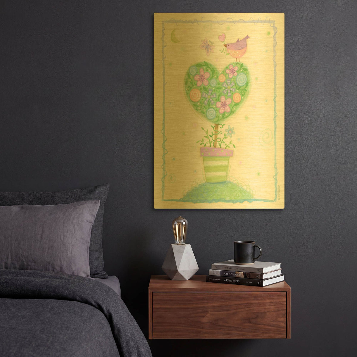 'Heart Tree' By Viv Eisner Gold Metal Wall Art