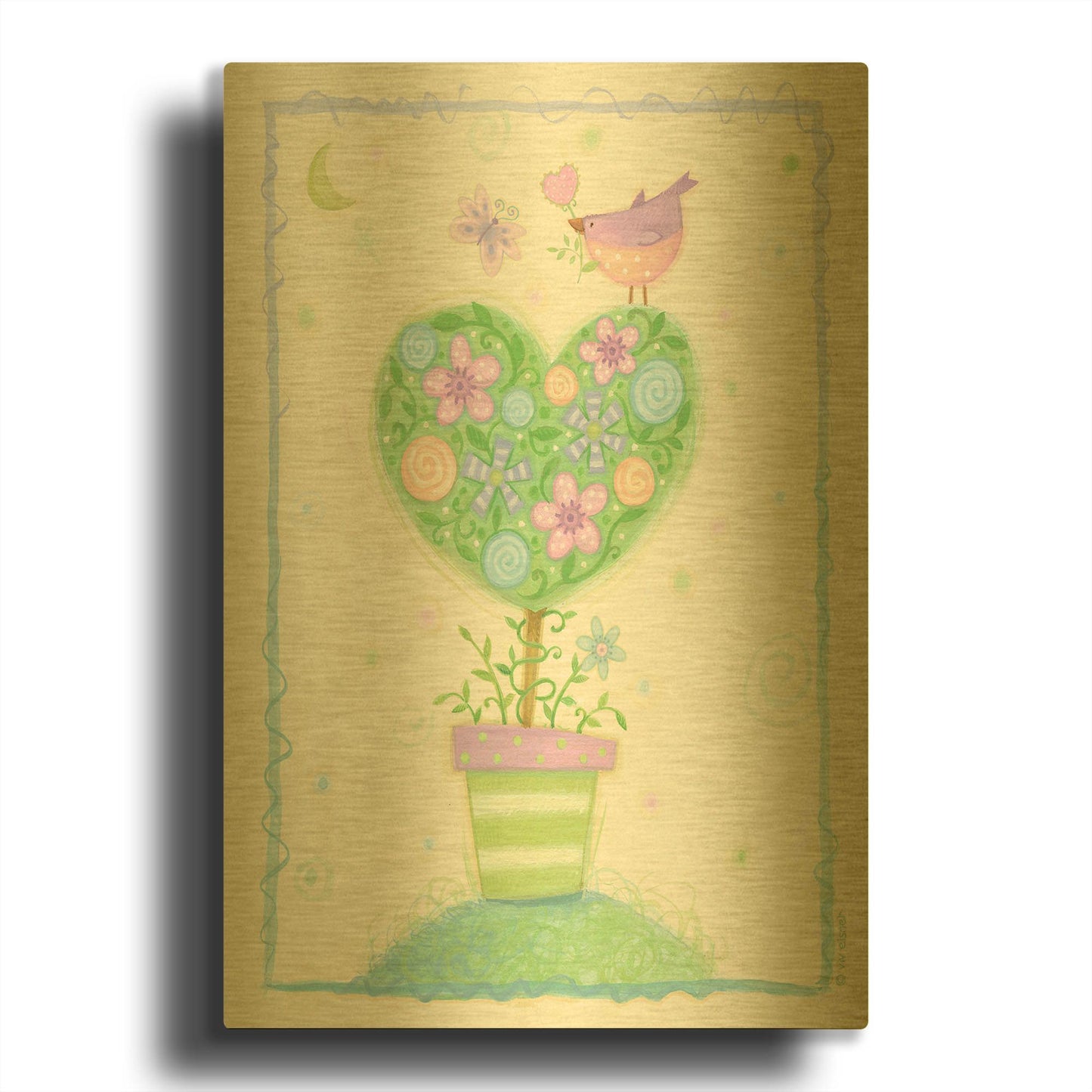 'Heart Tree' By Viv Eisner Gold Metal Wall Art