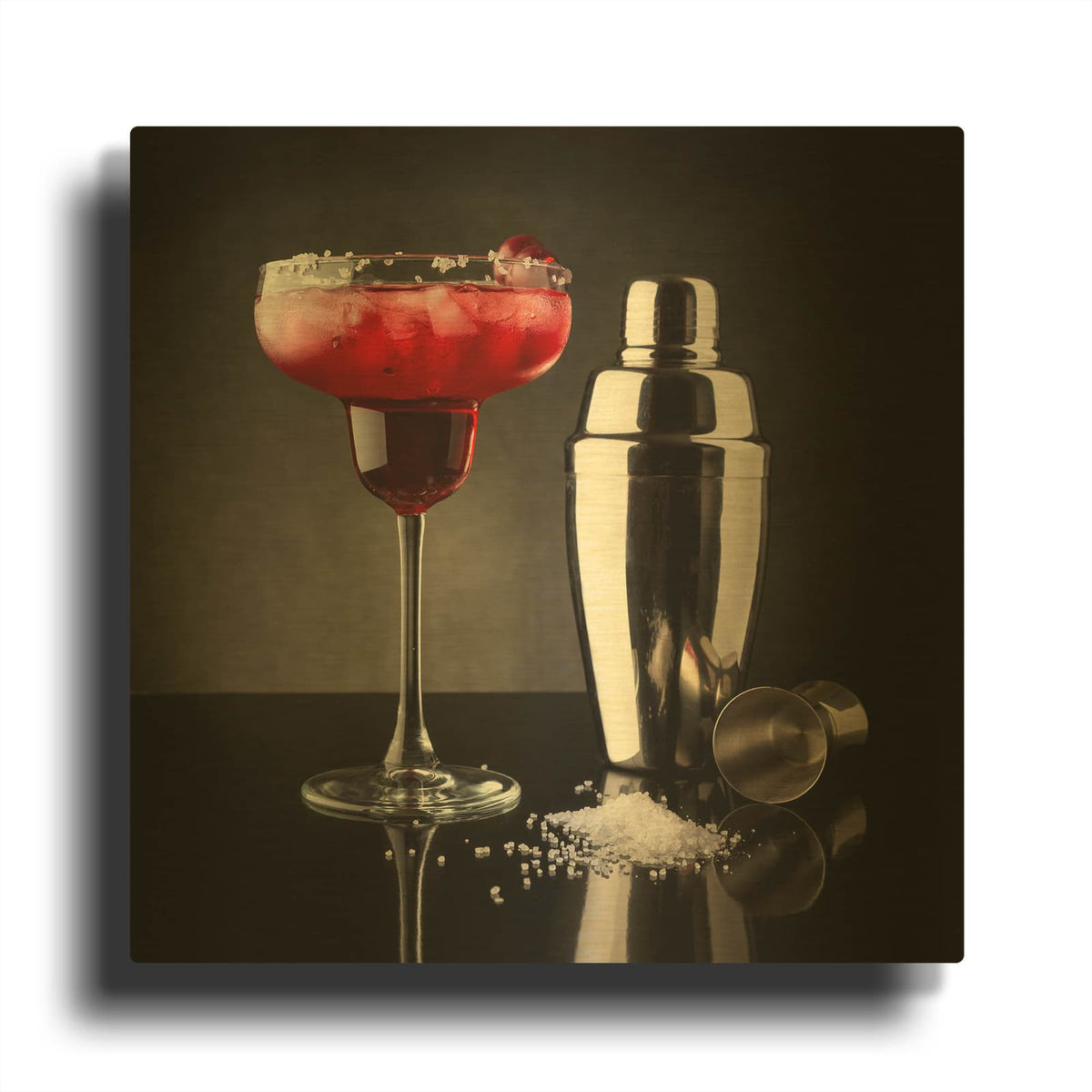 'Cherry Margarita' By Luxe Gold Metal Wall Art