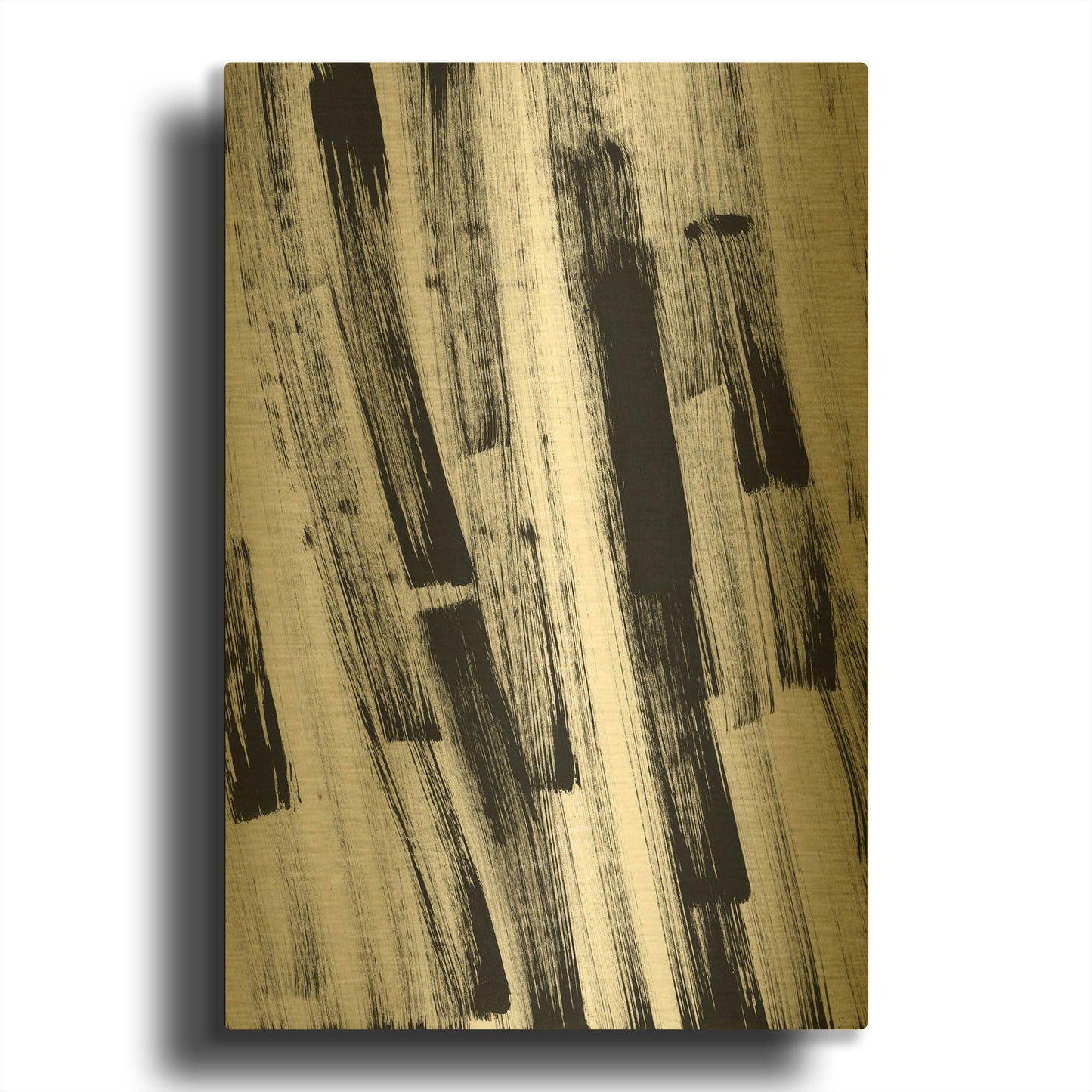 'Black and White Strokes South' By Natasha Gold Metal Wall Art