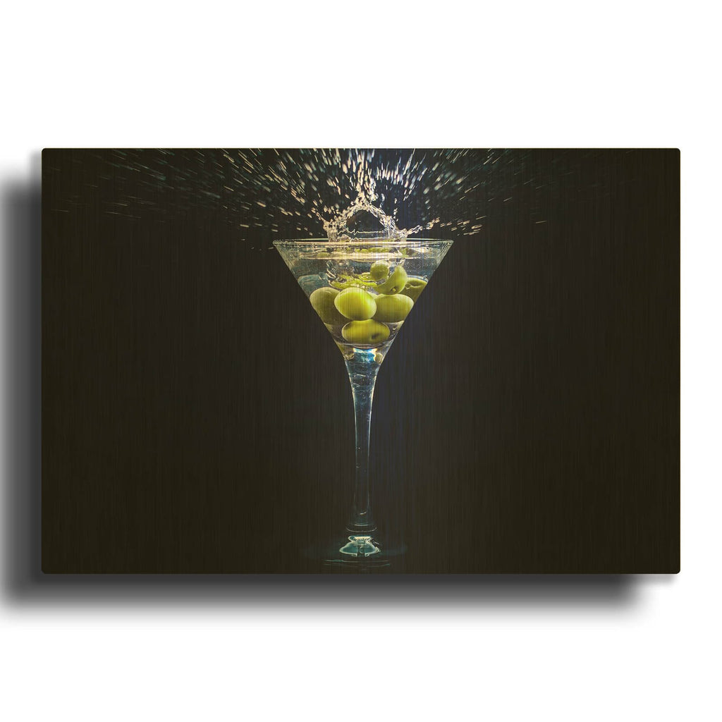 'Dirty Martini Splash' By Luxe Gold Metal Wall Art